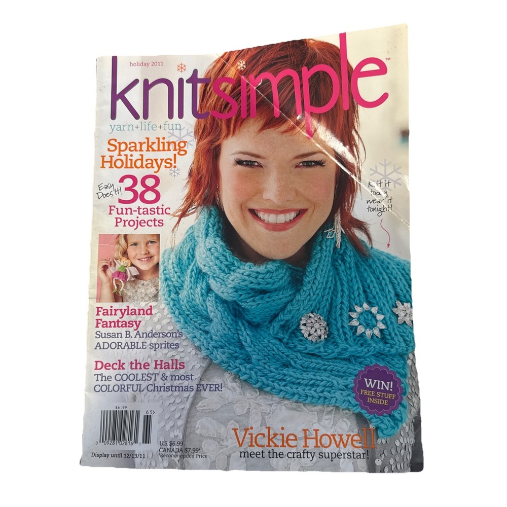 Knit Simple Magazine Holiday 2011 Issue Vickit Howell 38 Projects Knit‎ Patterns